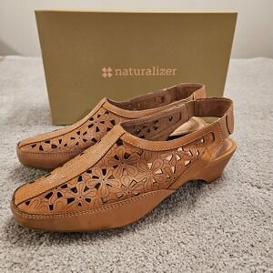 Naturalizer Denise Honey Leather Slingback Shoes Women's 8.5M Comfort